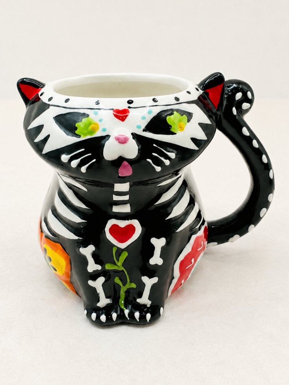 Spectrum Designz Day of the Dead Black Cat Skeleton Mug Halloween 4 In - Picture 1 of 10